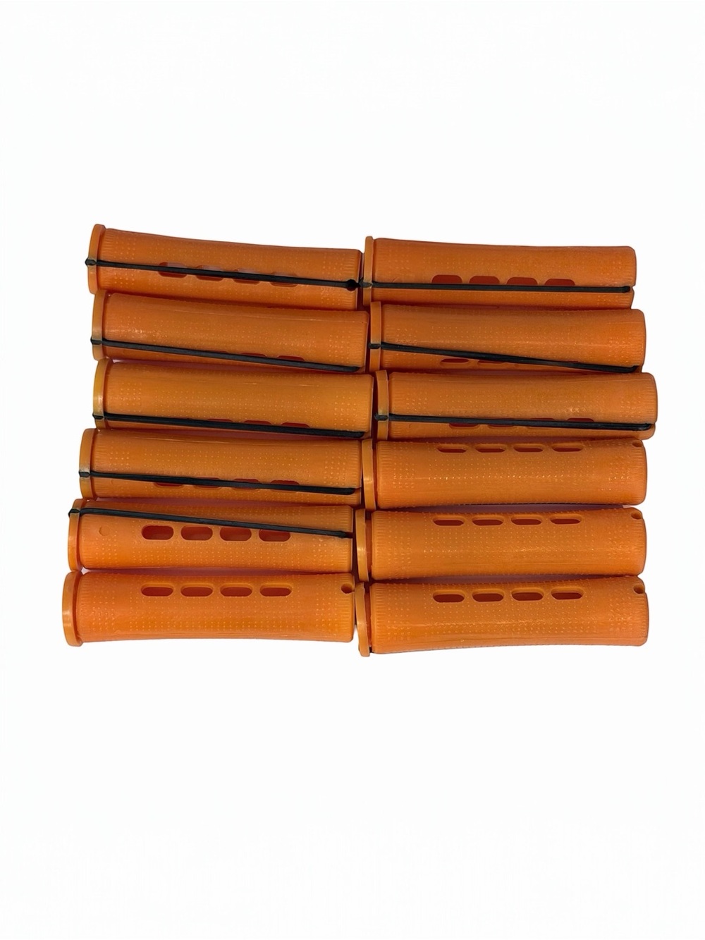 12 Perm Rod Curlers Orange Tangerine 3/4” Diameter 3 1/4” Length Cold Wave Rods